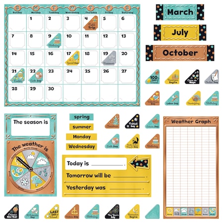 I Heart Metal Calendar Bulletin Board Set